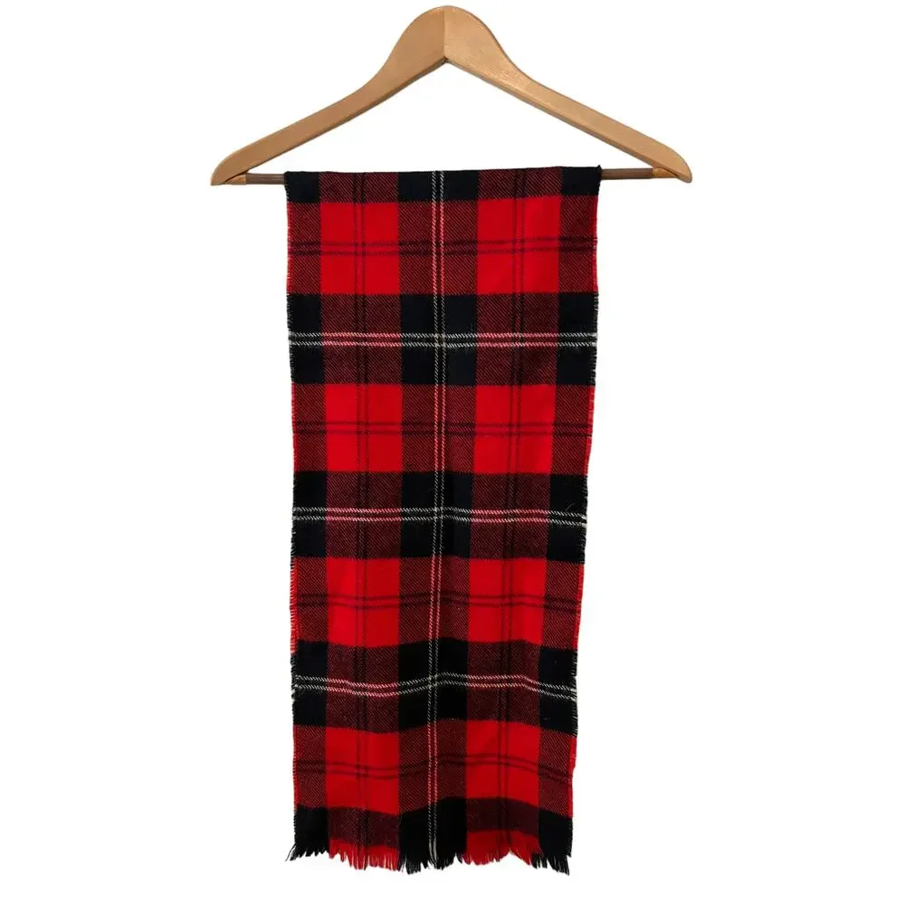 Locharron for Tartan Shops Red Plaid Scottish Wool Scarf